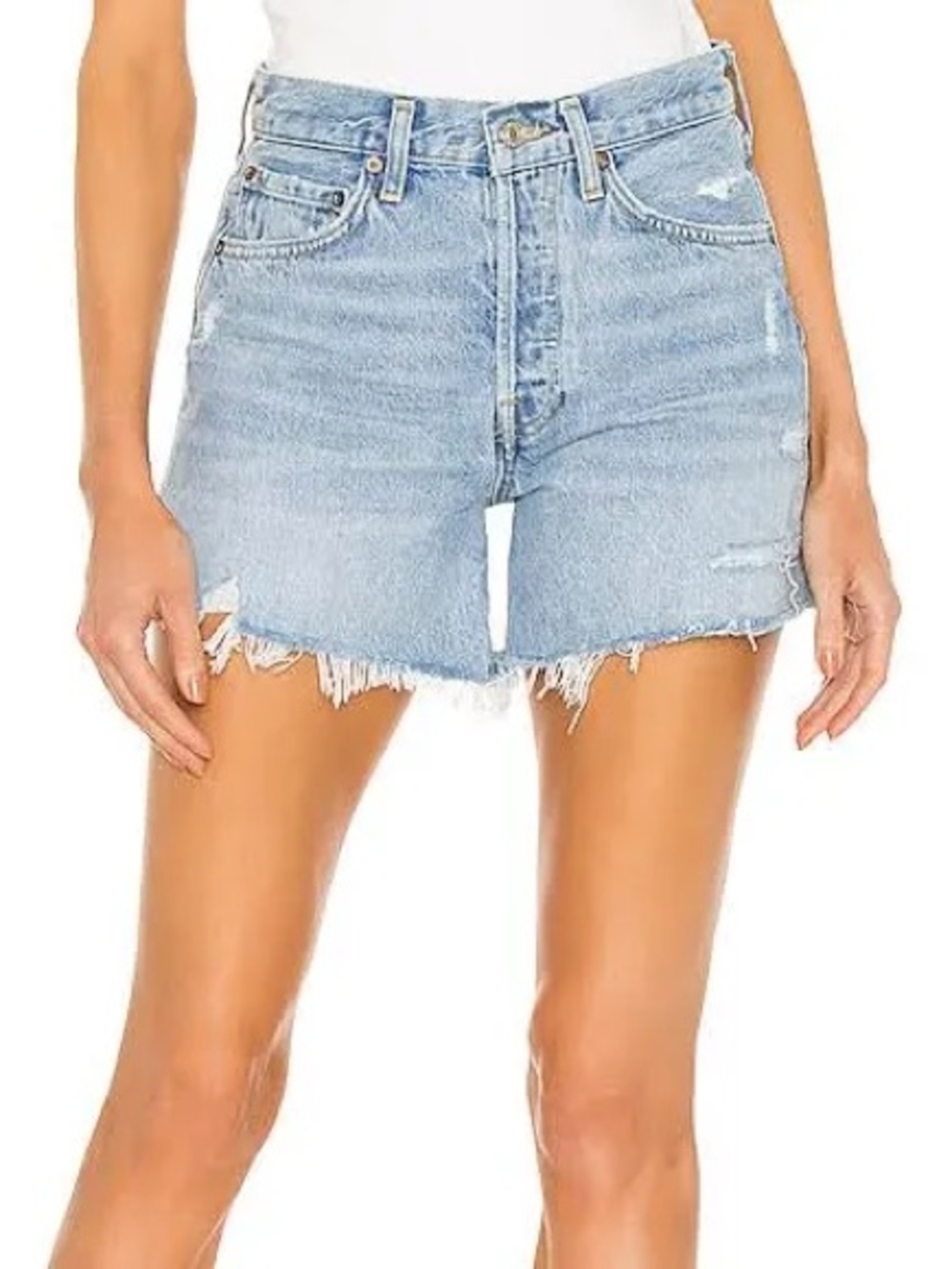 AGolde Parker Long Denim Short Size 25